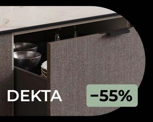 СКИДКА 55% НА КУХНЮ С&nbsp;ФАСАДАМИ&nbsp;DEKTA!